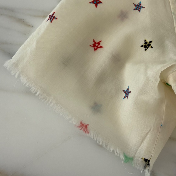 Saint Laurent Paris Star Print Sheer Button-Up Blouse (Made in Italy) Size US 36 - Picture 3 of 6
